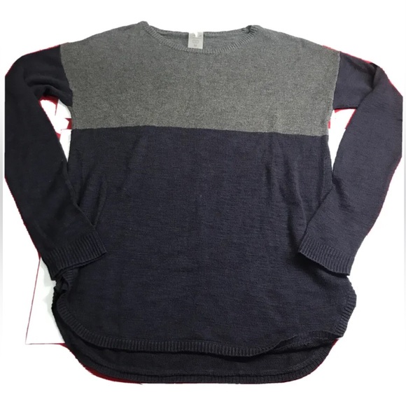 Calia navy BLUE GRAY long SWEATER Carrie Underwood Cotton Rayon Flowy Medium Med - Picture 1 of 10